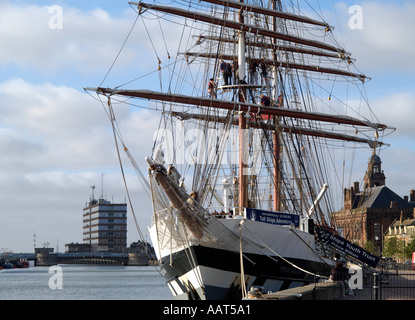 TALL SHIP PRINZ WILLIAM ANGEDOCKT AM FLUß YARE GREAT YARMOUTH NORFOLK EAST ANGLIA ENGLAND UK Stockfoto