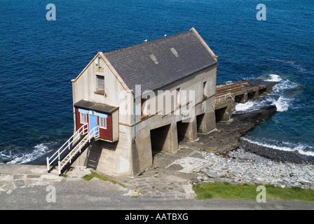 Dh Pulteneytown WICK CAITHNESS Schottland rnli alten Rettungsboot station Untere Pulteney Wick Bucht boot Halle Stockfoto