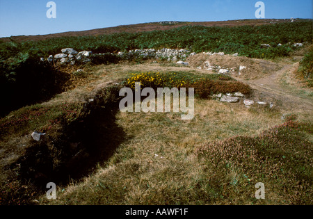 Ty Mawr Hut Circle, unterhalb des Holyhead Mountain Holyhead Anglesey Wales UK 1990s 1993 HOMER SYKES Stockfoto