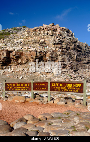 Weisen die Signale an das Kap der guten Hoffnung am Kap Naturreservat in Südafrika. Stockfoto