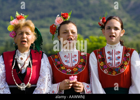 Folklore-Gruppe, Rosenfest, Karlovo, Bulgarien Stockfoto