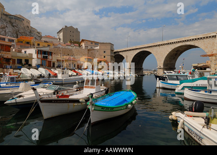 Bay, Port du Vallon-des-Aufes, Marseille, Provence-Alpes-Côte d ' Azur, Frankreich Stockfoto