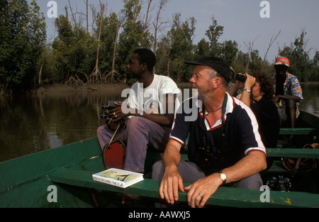 Vogelbeobachtung Reise in Bao Bolon Wetland Reserve, Tendaba Camp, Gambia Stockfoto