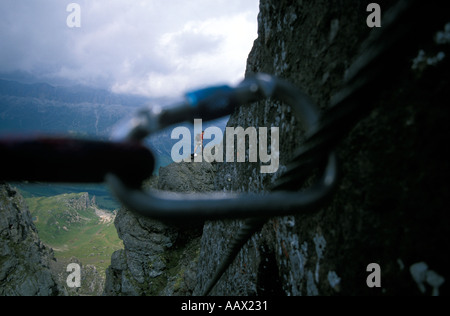 Auf der Via del Trincees Klettersteig Val Gardi Stockfoto