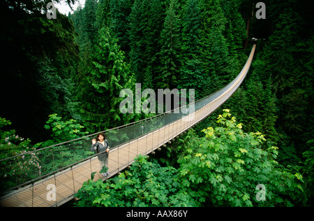 Capilano Suspension Bridge in der Nähe von Vancouver in British Columbia Kanada Stockfoto