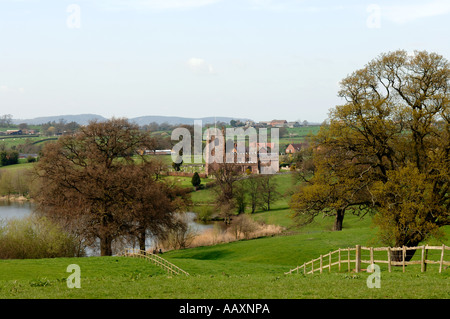 St. Michaels Kirche und große Mere, Marbury, Cheshire England UK Stockfoto