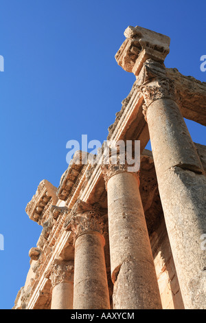 Detail des Tempels von Bacchus Baalbek komplexe Bekka Tal Libanon Stockfoto