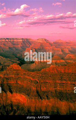 Grand Canyon Nationalpark in Arizona zeigt Schichten von Sedimentgestein erodiert durch den Colorado River Stockfoto