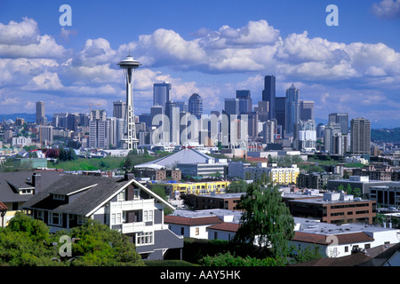 bauten Häuser und die Skyline von Seattle in den Vereinigte Staaten von Amerika in den pazifischen Nordwesten horizontal Stockfoto
