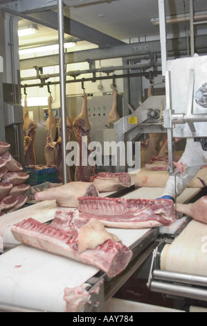 Rote Fleisch verarbeitenden Fabrik alle Bilder mit konzent des Eigentümers Stockfoto