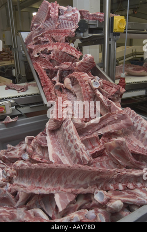 Rote Fleisch verarbeitenden Fabrik alle Bilder mit konzent des Eigentümers Stockfoto