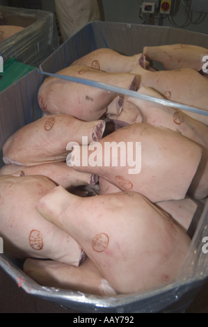 Rote Fleisch verarbeitenden Fabrik alle Bilder mit konzent des Eigentümers Stockfoto