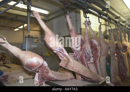 Rote Fleisch verarbeitenden Fabrik alle Bilder mit konzent des Eigentümers Stockfoto