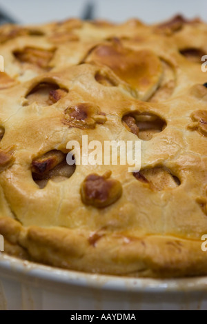 Nahaufnahme von heißen Apfelkuchen Stockfoto