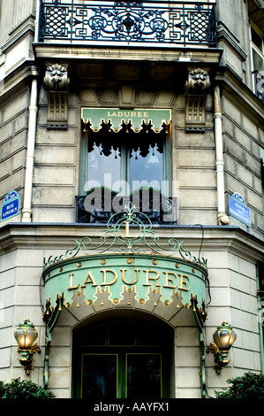 Ladurée Kuchen Kuchen Gebäck Restaurant Paris Mittagessen The Champs Elysees Mode Paris Frankreich Stockfoto