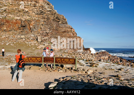 Südafrika-Kap der guten Hoffnung-Touristen Hinweistafel Kap der guten Hoffnung Stockfoto