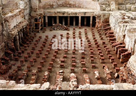 Überreste der alten römischen öffentliche Dampfbäder Thermae Stockfoto