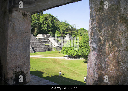 Templo XIII, Tempel XIII von El Palacio, Palast, archäologische Stätte Palenque, Palenque, Chiapas, Mexiko Stockfoto