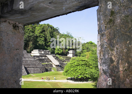 Templo XIII, Tempel XIII von El Palacio, Palast, archäologische Stätte Palenque, Palenque, Chiapas, Mexiko Stockfoto