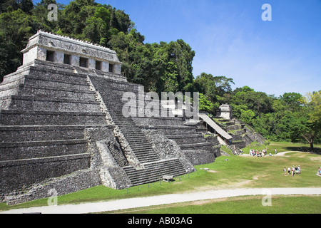 Tempel der Inschriften, Tempel XIII, Calavera Tempel, archäologische Stätte Palenque, Palenque, Chiapas, Mexiko Stockfoto