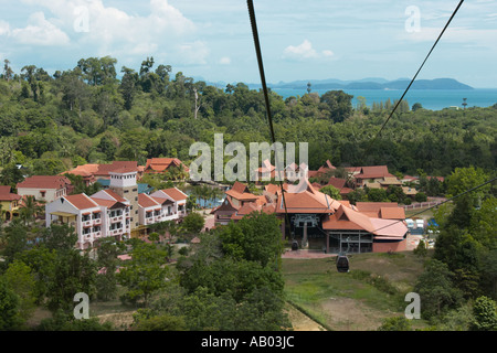 Seilbahn-Station im Oriental Village. Insel Langkawi. Malaysien. Stockfoto