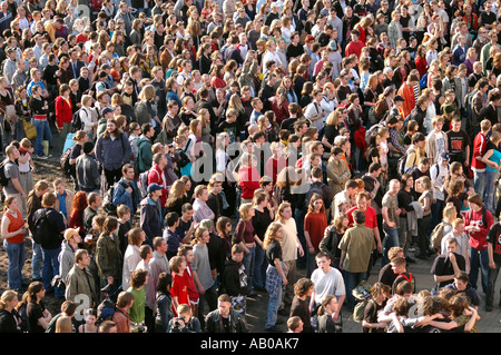 Masse auf Rockkonzert der Gruppe Stockfoto