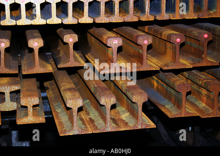 Stahl-Bahnlinie. Stockfoto