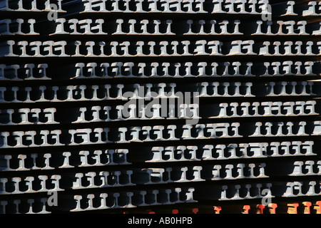 Stahl-Bahnlinie. Stockfoto