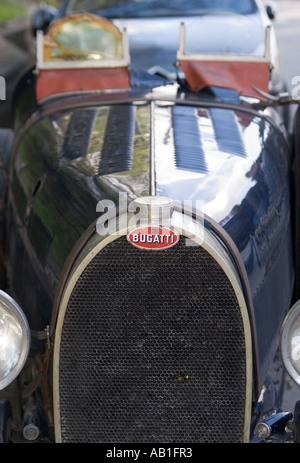 Name Abzeichen Bugatti Oldtimer Stockfoto