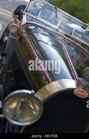 Detail des klassischen Oldtimer veteran Bugatti Stockfoto