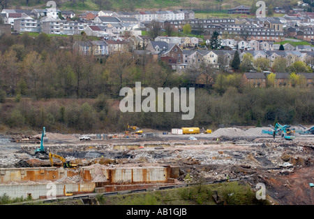 Reklamation-Website der ehemaligen Corus Stahlwerke in Ebbw Vale oder Gwent South Wales UK Stockfoto