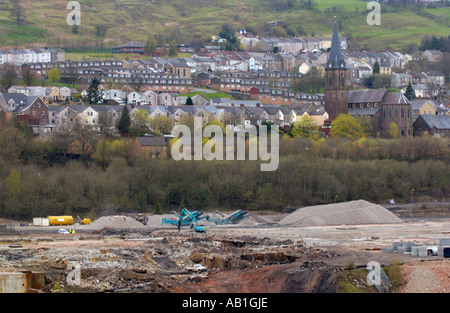 Reklamation-Website der ehemaligen Corus Stahlwerke in Ebbw Vale oder Gwent South Wales Valleys UK Stockfoto