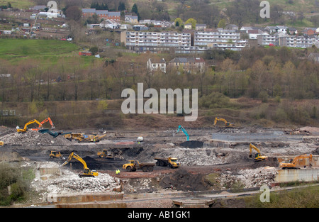 Reklamation-Website der ehemaligen Corus Stahlwerke in Ebbw Vale oder Gwent South Wales UK Stockfoto