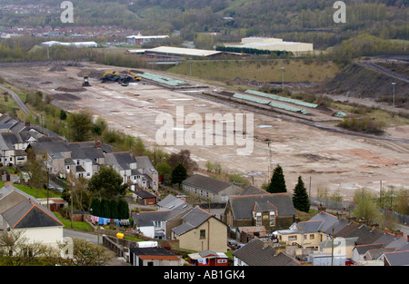 Reklamation-Website der ehemaligen Corus Stahlwerke in Ebbw Vale oder Gwent South Wales Valleys UK Stockfoto