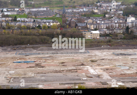 Reklamation-Website der ehemaligen Corus Stahlwerke in Ebbw Vale oder Gwent South Wales Valleys UK Stockfoto