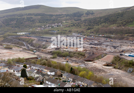 Reklamation-Website der ehemaligen Corus Stahlwerke in Ebbw Vale oder Gwent South Wales Valleys UK Stockfoto