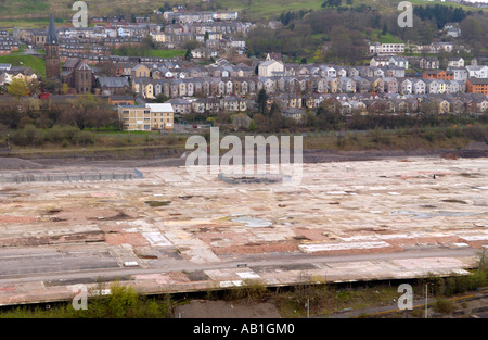 Reklamation-Website der ehemaligen Corus Stahlwerke in Ebbw Vale oder Gwent South Wales Valleys UK Stockfoto