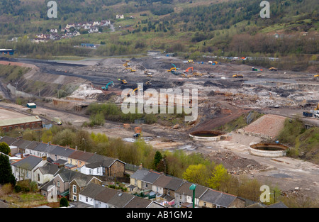 Reklamation-Website der ehemaligen Corus Stahlwerke in Ebbw Vale oder Gwent South Wales Valleys UK Stockfoto