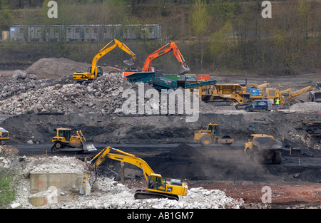 Website der ehemaligen Corus Stahlwerke in Ebbw Vale oder Gwent South Wales UK zurückgefordert werden Stockfoto