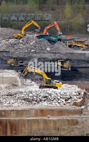 Website der ehemaligen Corus Stahlwerke in Ebbw Vale oder Gwent South Wales UK zurückgefordert werden Stockfoto