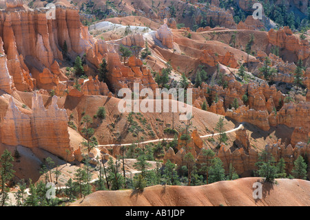 Trail durch Hoodoos Bryce Canyon National Park Utah USA Stockfoto