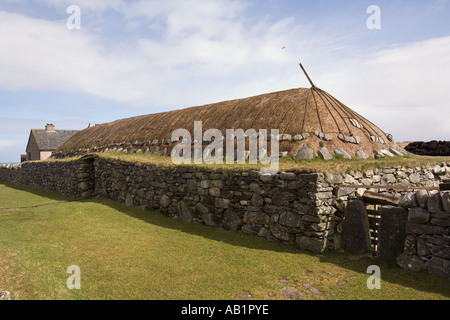 UK Schottland Western Isles Outer Hebrides Lewis Arnol Blackhouse Museum aussen Stockfoto