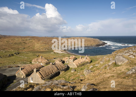 UK Schottland Western Isles Outer Hebrides Lewis Carlabhagh Carloway Na Gearrannan Blackhouse village Stockfoto