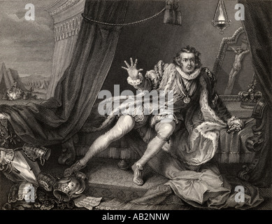 Garrick in der Figur von Richard dem Dritten. David Garrick, 1717 - 1779. Englischer Schauspieler. Stockfoto