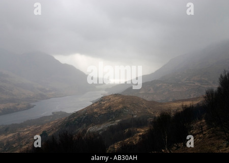 Gewaltiger Sturm über Loch Ebene Glencoe The Highlands Schottland Stockfoto