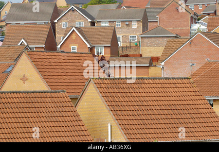 Modernen privaten Wohnsiedlung am Gilfach Goch South Wales UK EU Stockfoto