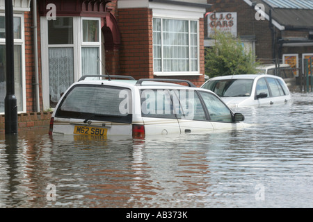 Überschwemmungen in Maut Bar, South Yorkshire, Großbritannien. Stockfoto