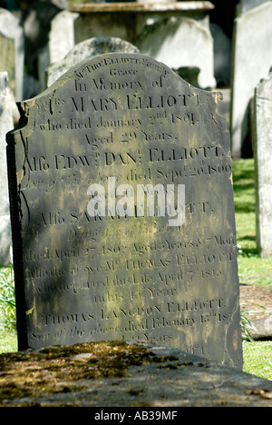 Frau Mary Elliott Grabstein Detail in Bunhill Felder Friedhof London Borough of Islington Stockfoto