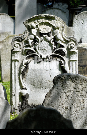 Grabstein Detail in Bunhill Felder Friedhof London Borough of Islington Stockfoto