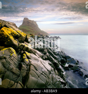 Lindisfarne Schloß Holy Island Northumberland England Stockfoto